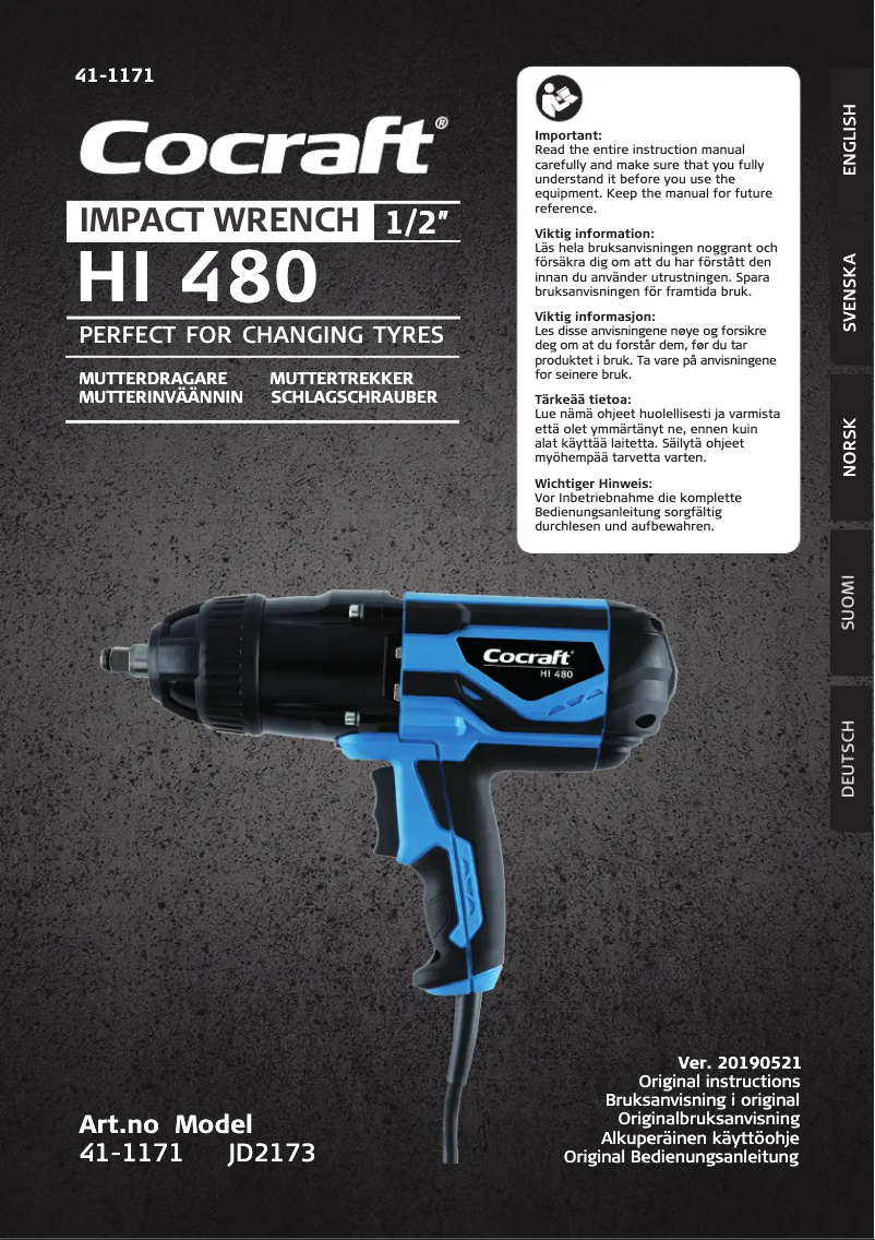 First page image of the manual for HI 480