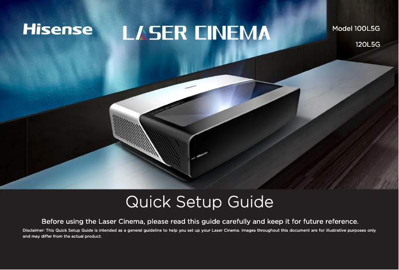 Page 1 of the manual Quick Start Guide Hisense 90L5G