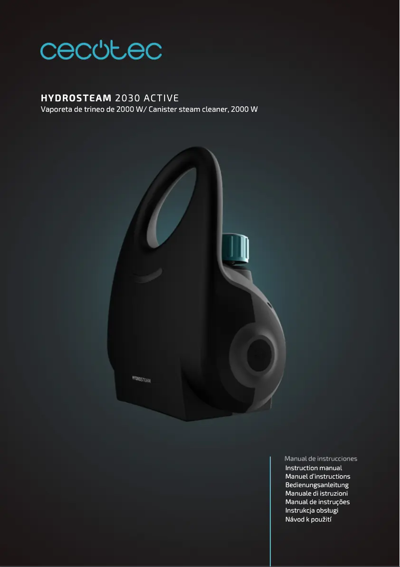First page image of the manual for HydroSteam 2030 Active