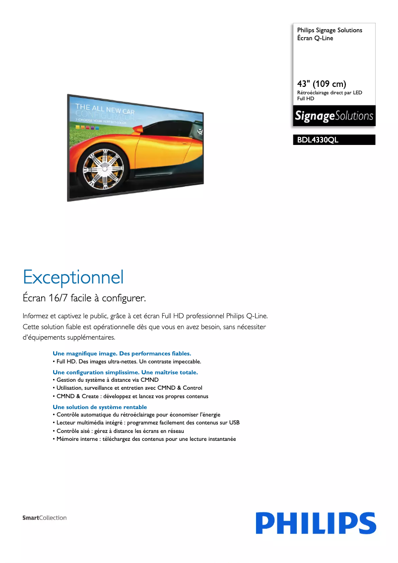 First page image of the manual for BDL4330QL