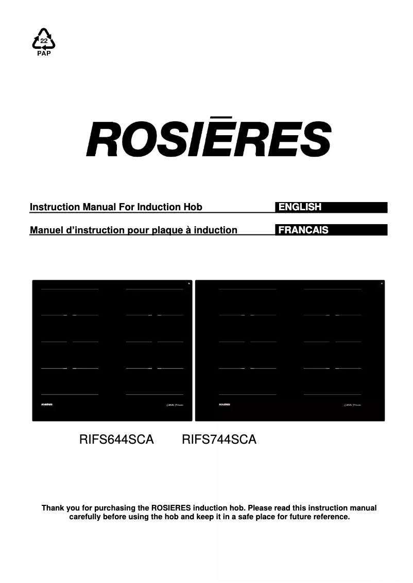 First page image of the manual for RIFS644SCA