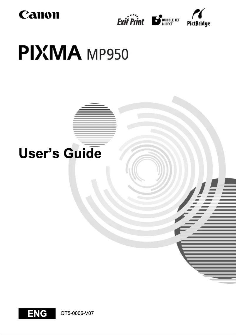 Page 1 of the manual User Manual Canon Pixma MP950