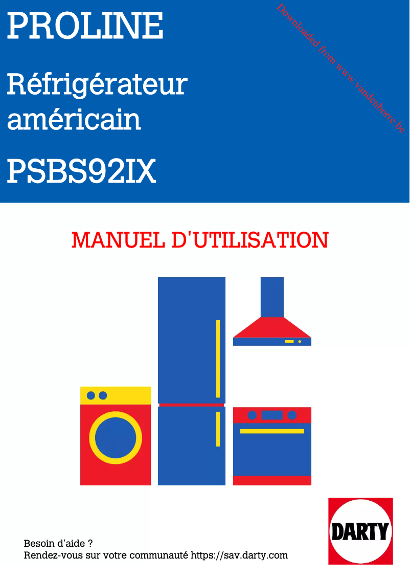First page image of the manual for PSBS92IX
