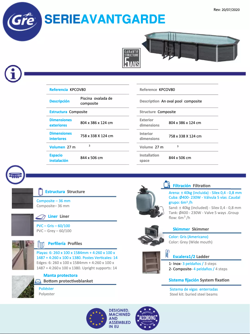 First page image of the manual for KPCOV80