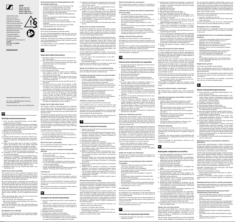 First page image of the manual for AVX-835