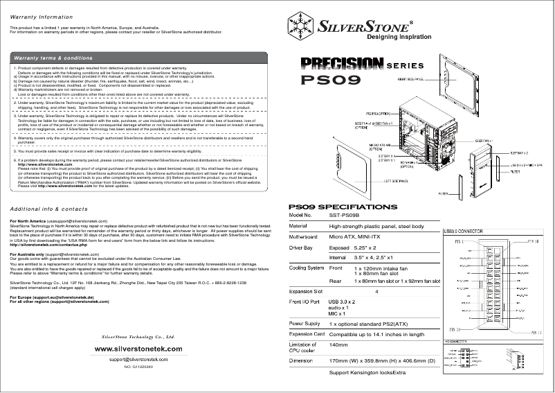 Page 1 of the manual User Manual Silverstone Precision PS09