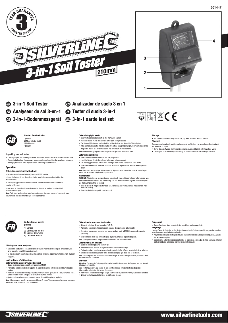 Page 1 de la notice Manuel utilisateur Silverline 361447