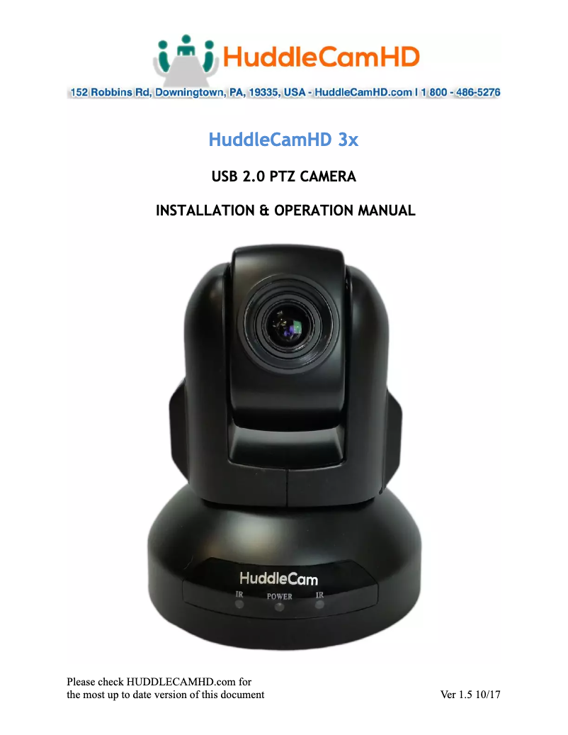 Page 1 of the manual User Manual HuddleCamHD 3X-G2