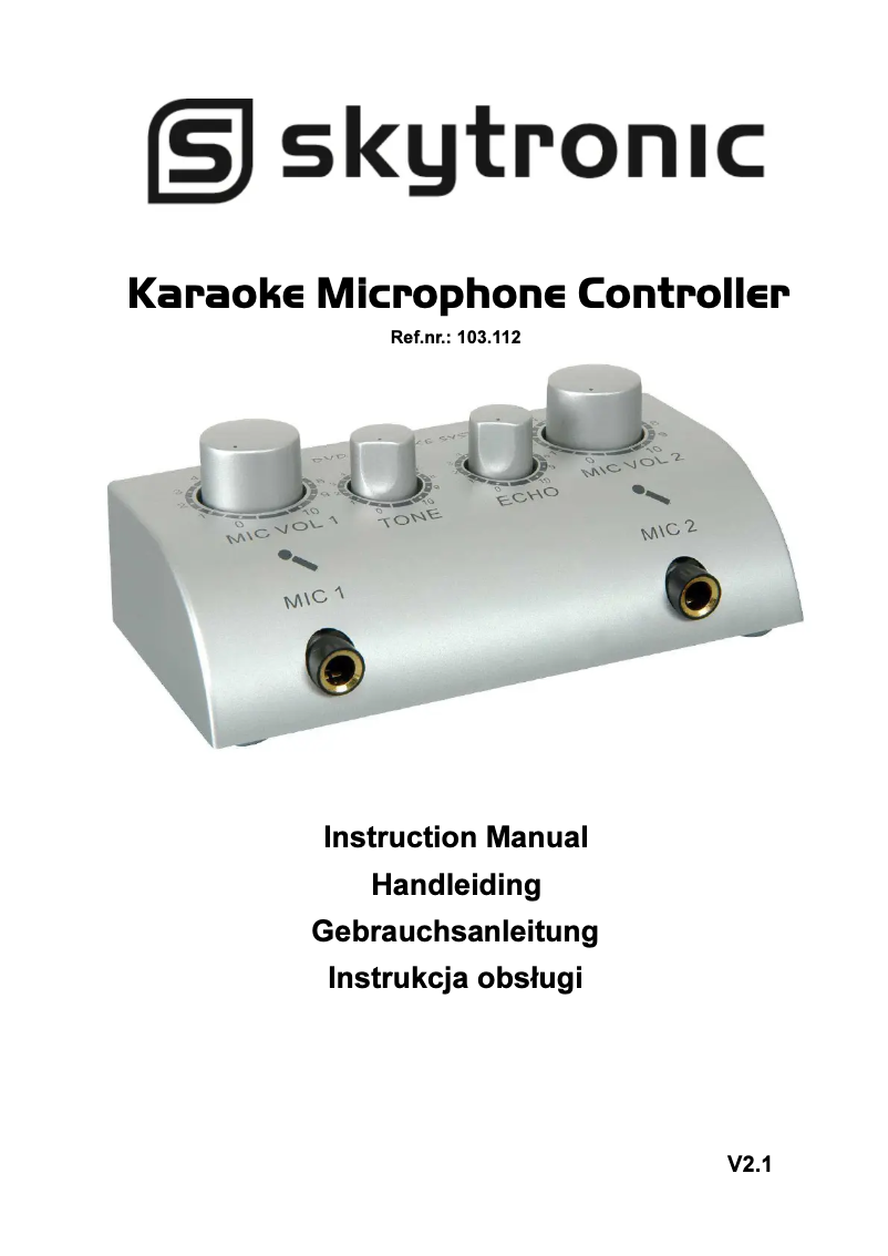 First page image of the manual for Karaoke Microphone Controller