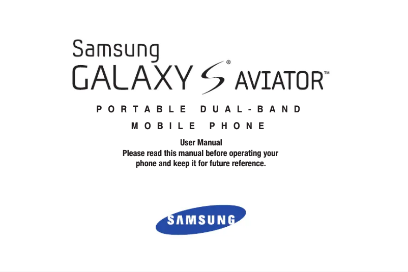 First page image of the manual for Galaxy Aviator