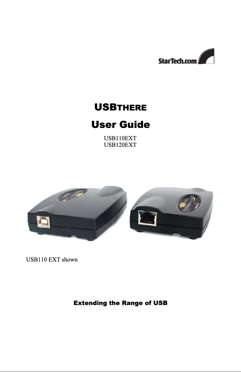 Page 1 of the manual User Manual StarTech.com USB120EXT
