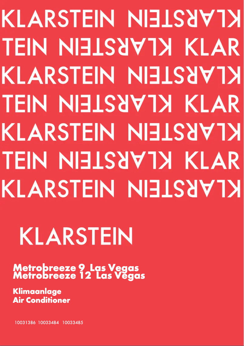 Page 1 of the manual User Manual Klarstein 10033484