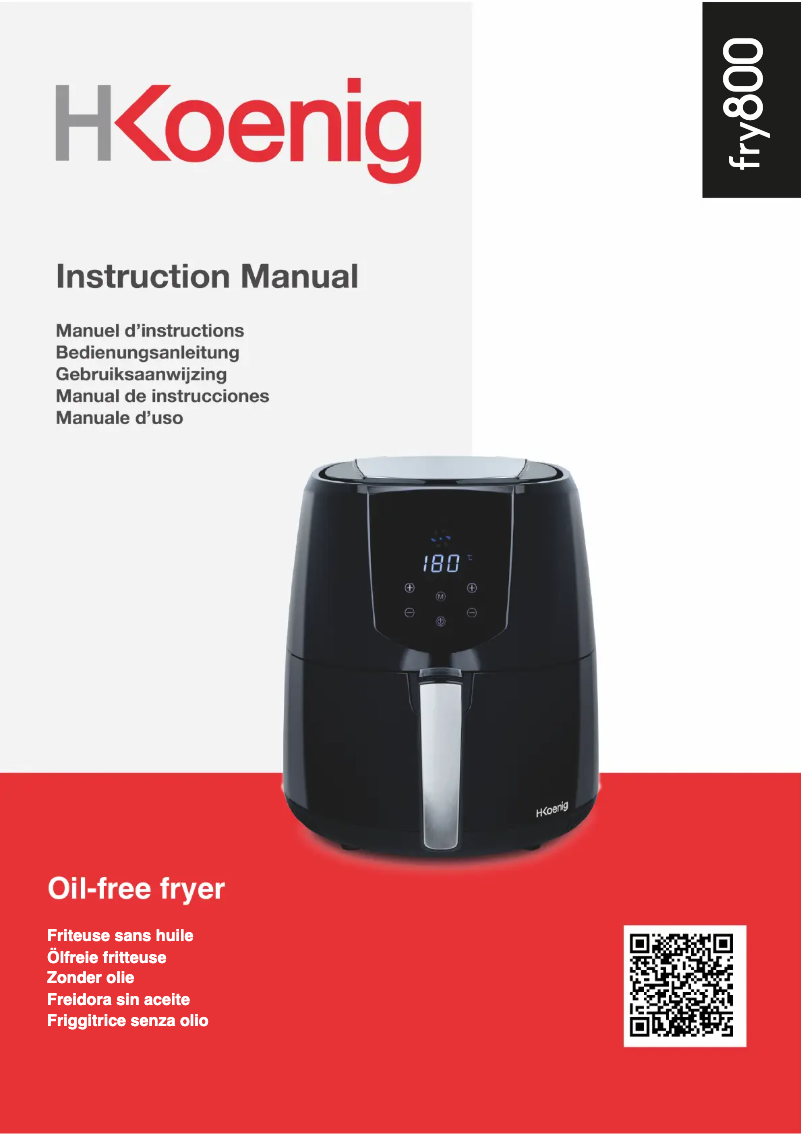 Page 1 of the manual User Manual H.Koenig FRY800