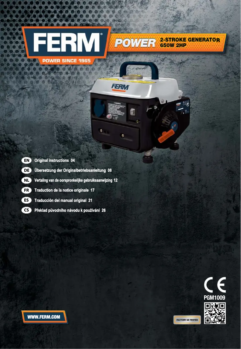 First page image of the manual for PGM1009