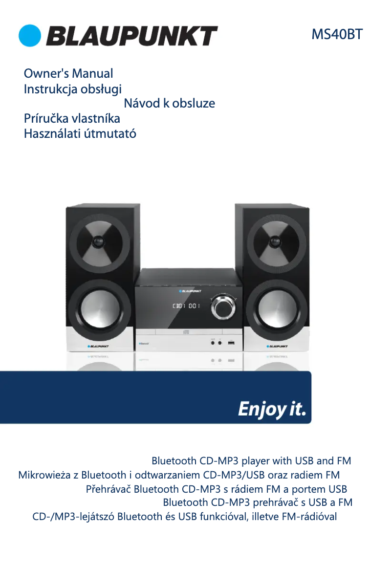 Page 1 of the manual User Manual Blaupunkt MS40BT