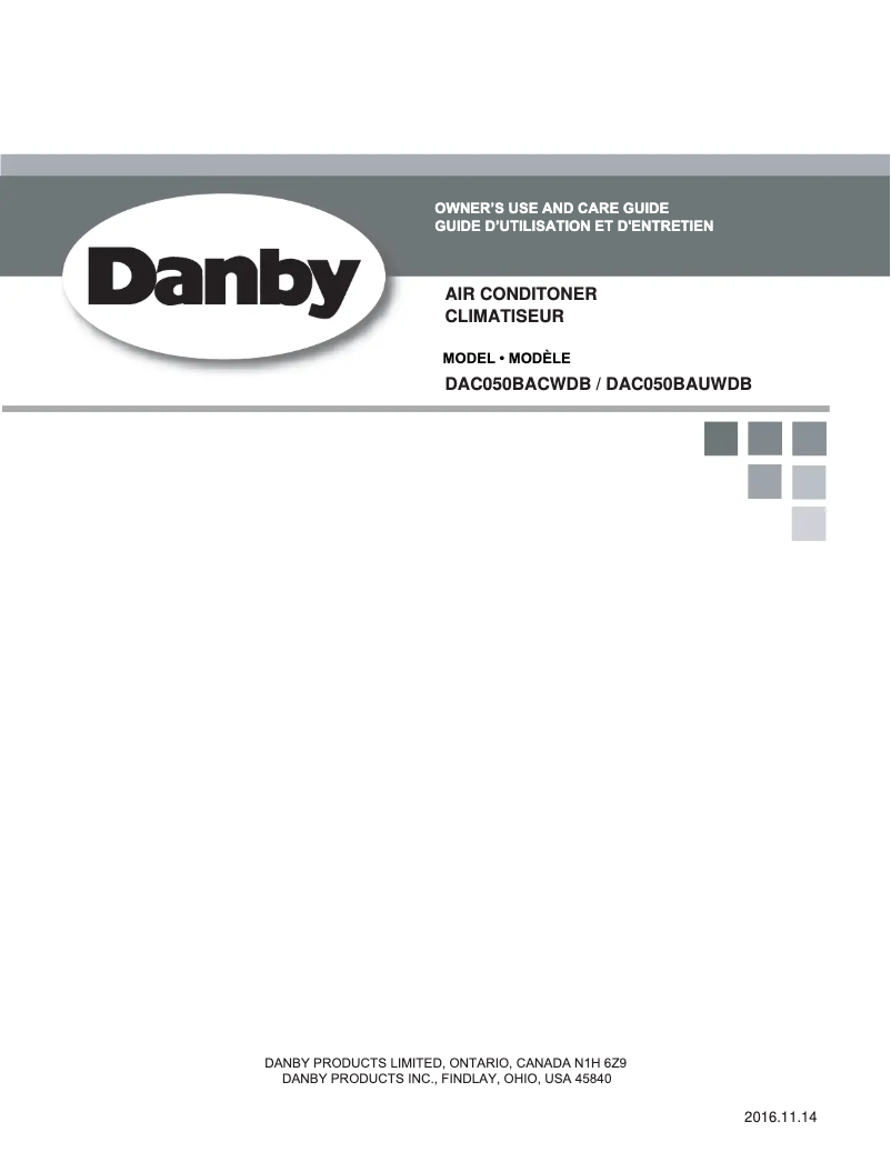 Page 1 of the manual User Manual Danby DAC050BAUWDB