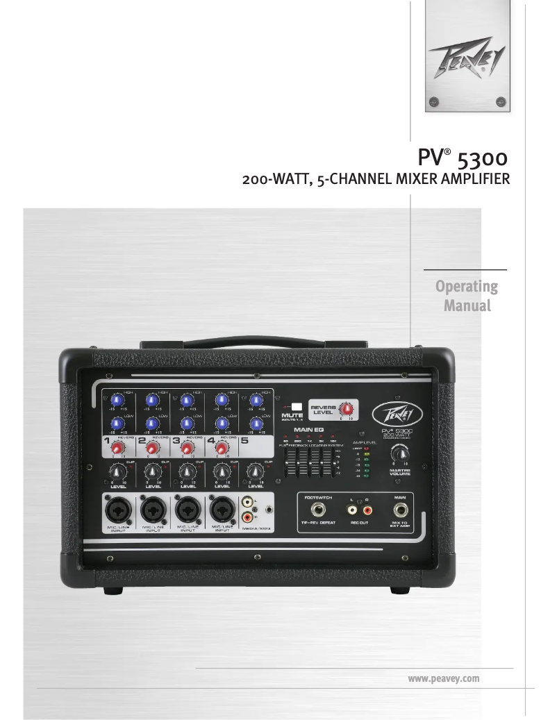 First page image of the manual for PV 5300