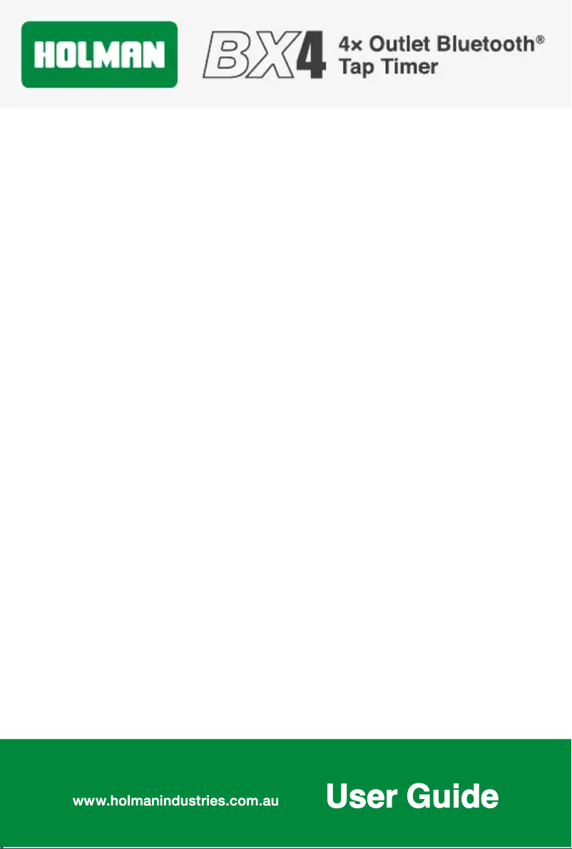 Page 1 of the manual User Manual Holman BX4