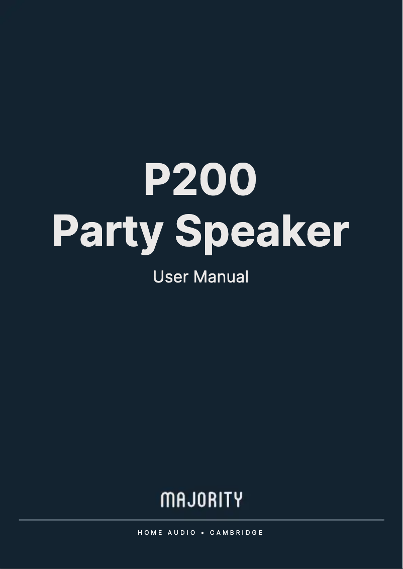 Page 1 of the manual User Manual Majority P200