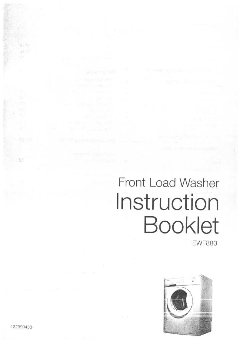 Page 1 of the manual User Manual Electrolux EWF880