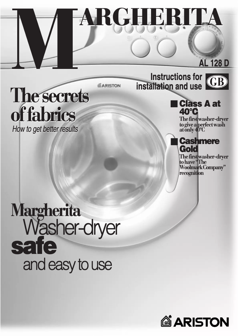 First page image of the manual for Al 128 d margherita