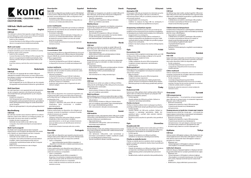 First page image of the manual for CSU3TCR100BL