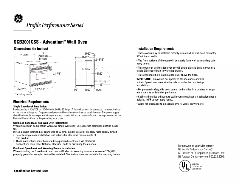 First page image of the manual for SCB2001CSS