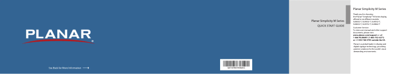 Page 1 of the manual User Manual Planar Simplicity M Touch