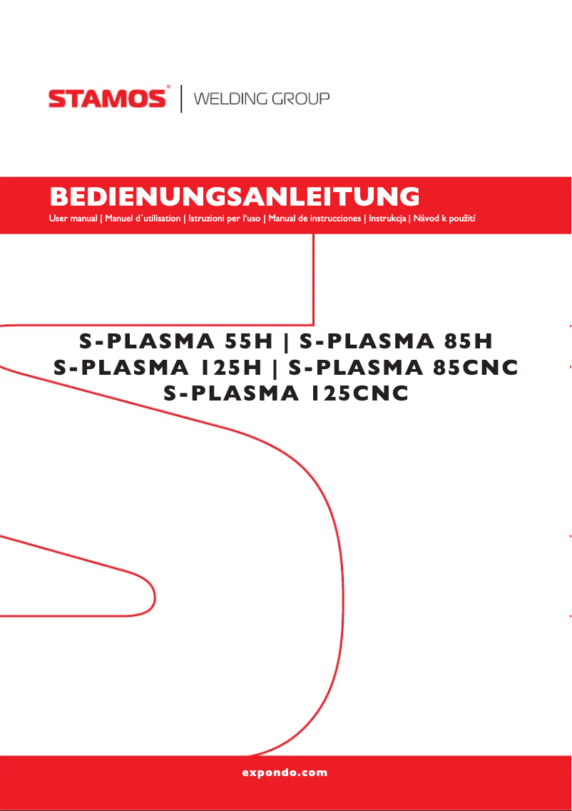 First page image of the manual for S-Plasma 55H