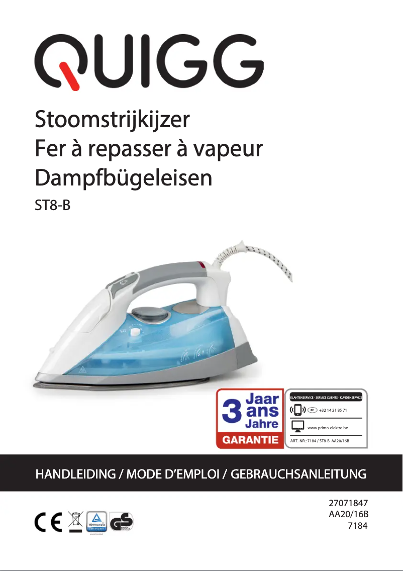 Page 1 of the manual User Manual Primo ST8