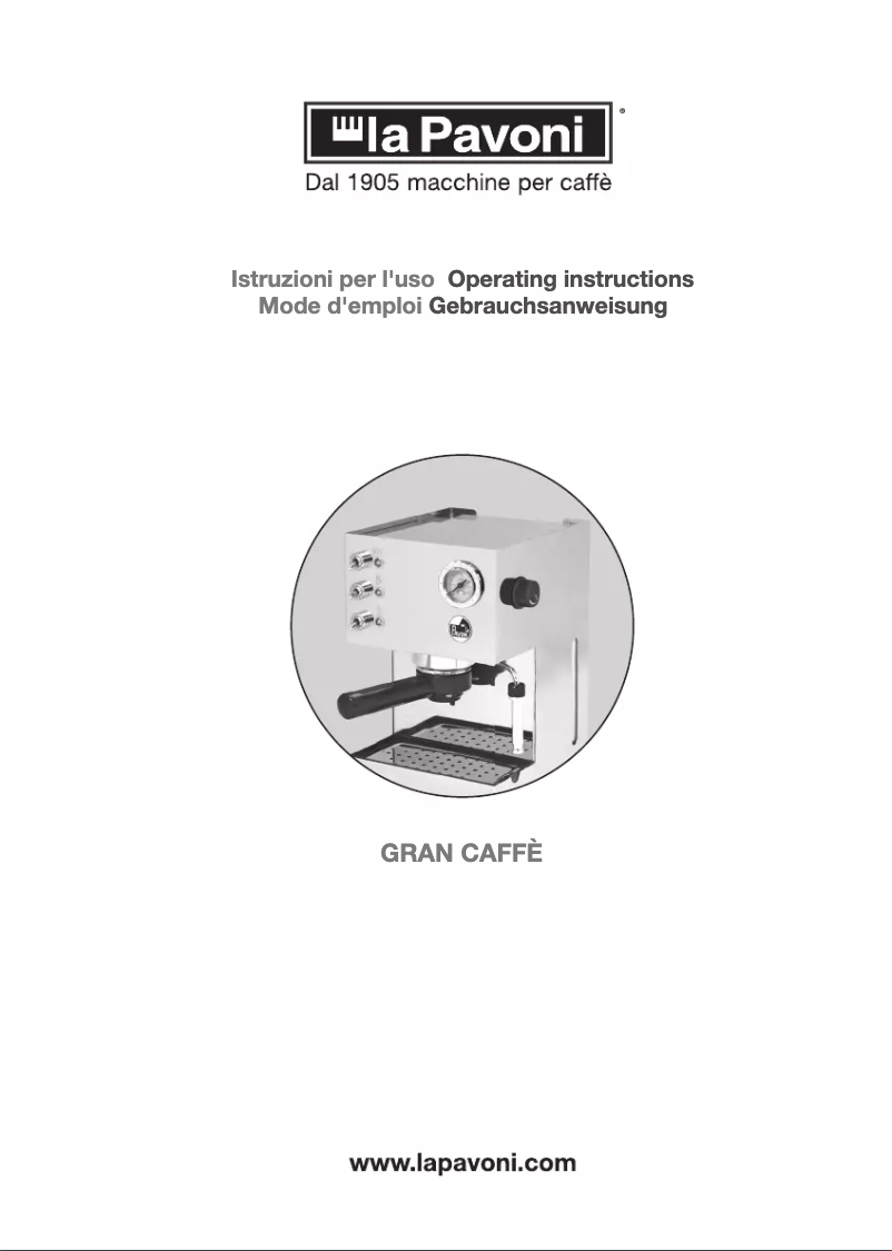 First page image of the manual for Gran Caffe GCM