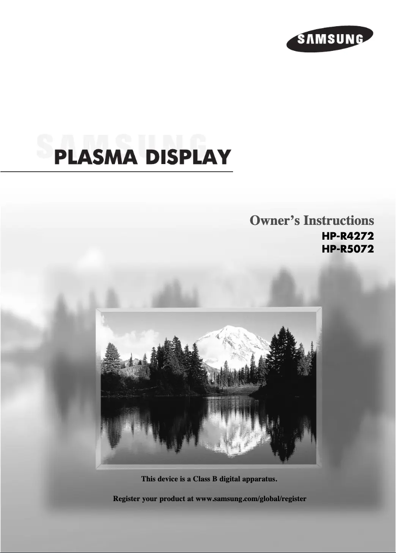 Page 1 of the manual User Manual Samsung HP-R4272