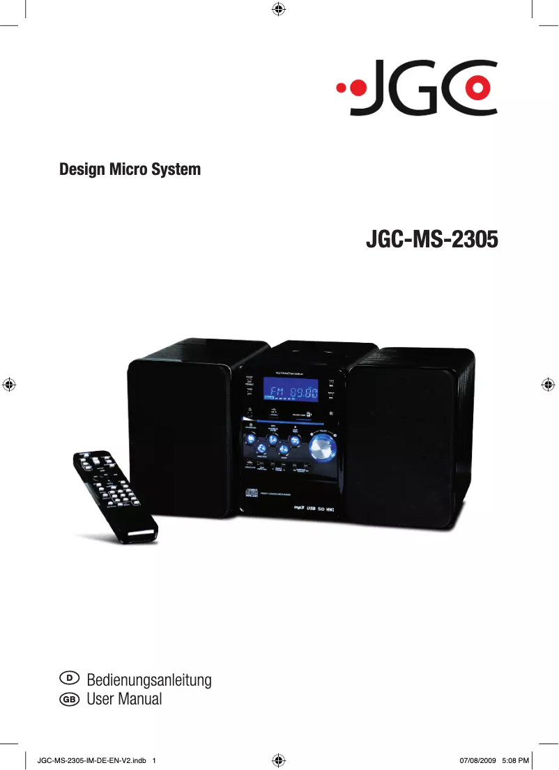 First page image of the manual for MS-2305