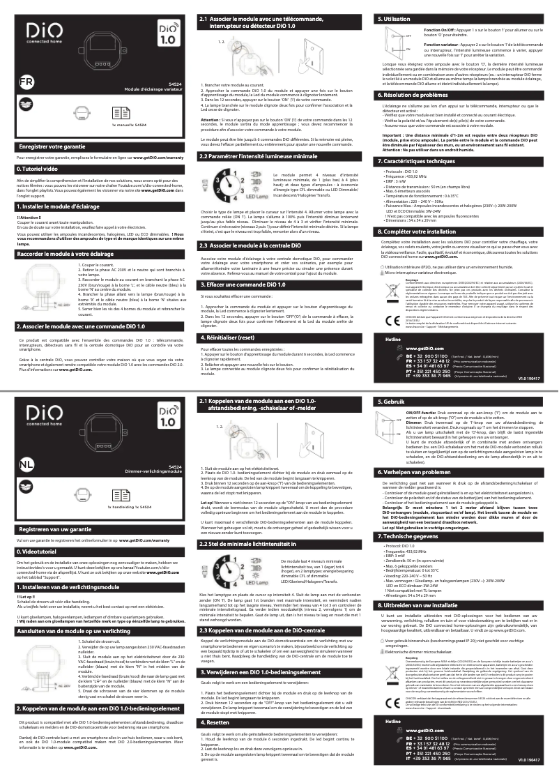 First page image of the manual for 54524