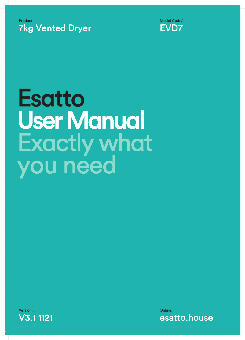 Page 1 of the manual User Manual Esatto EVD7