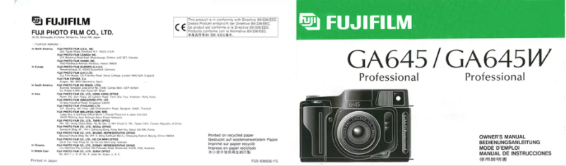 First page image of the manual for GA645 Professional