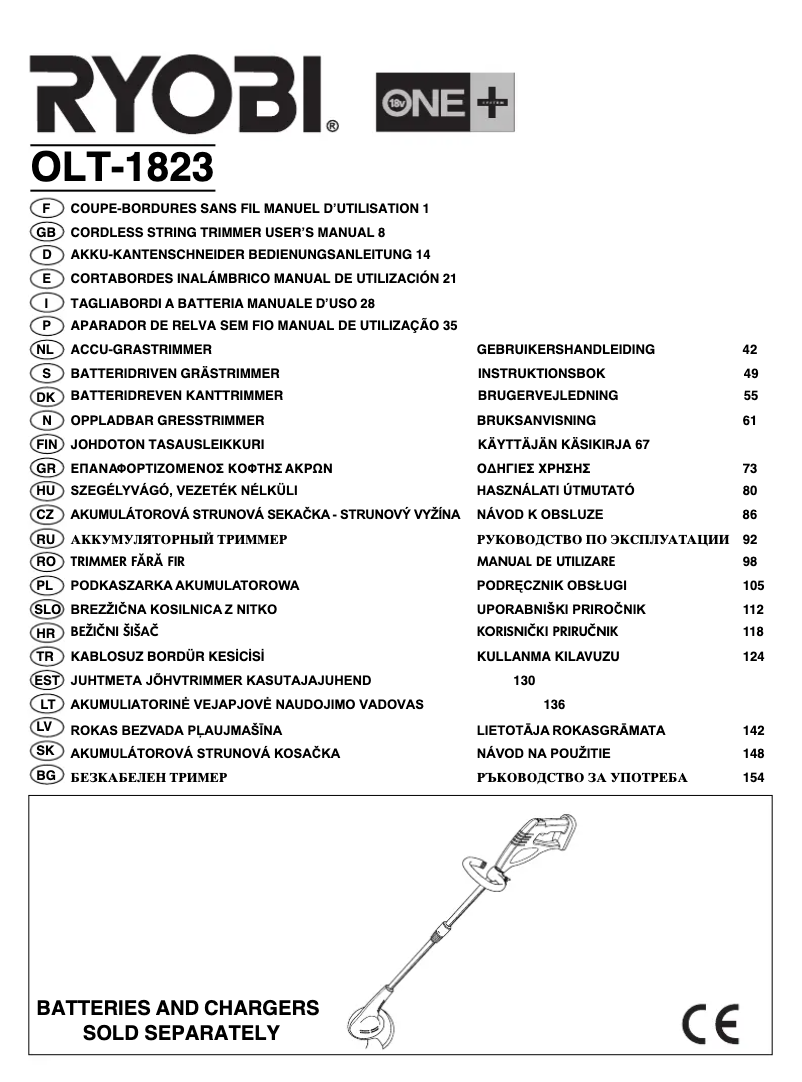 First page image of the manual for OLT1823
