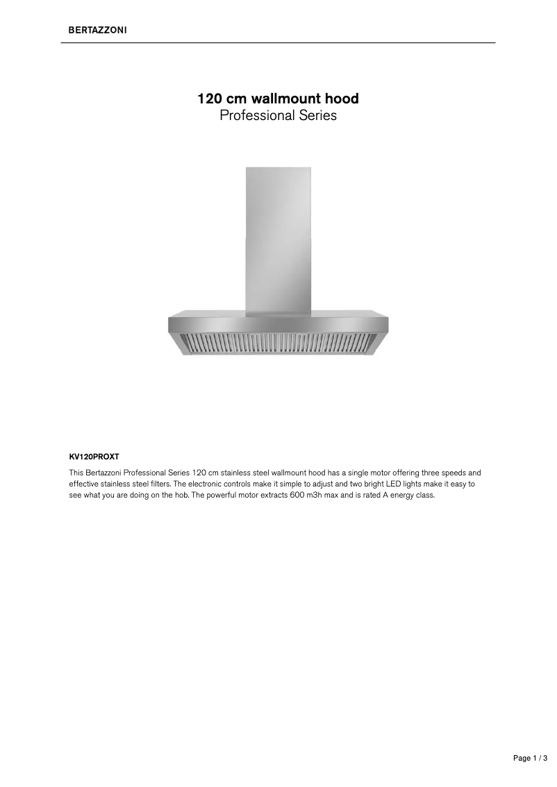 First page image of the manual for KV120PROXT