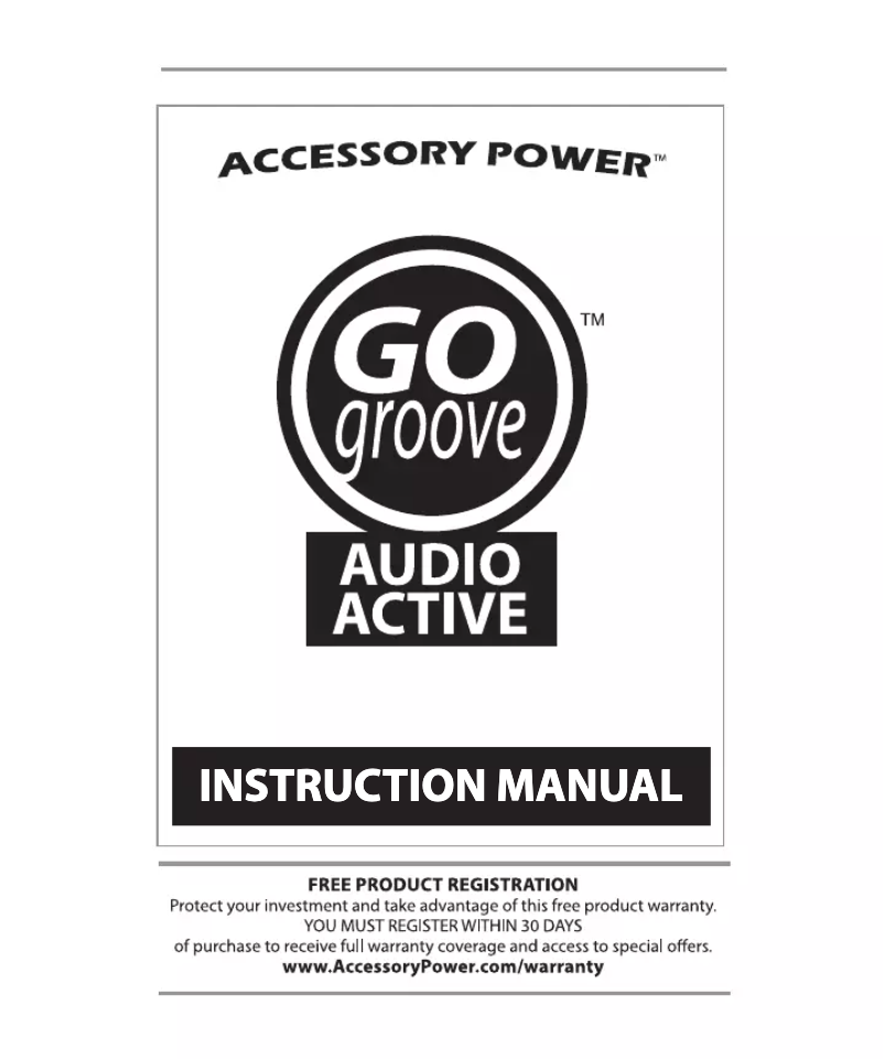 Page 1 of the manual User Manual GOgroove Audio Active