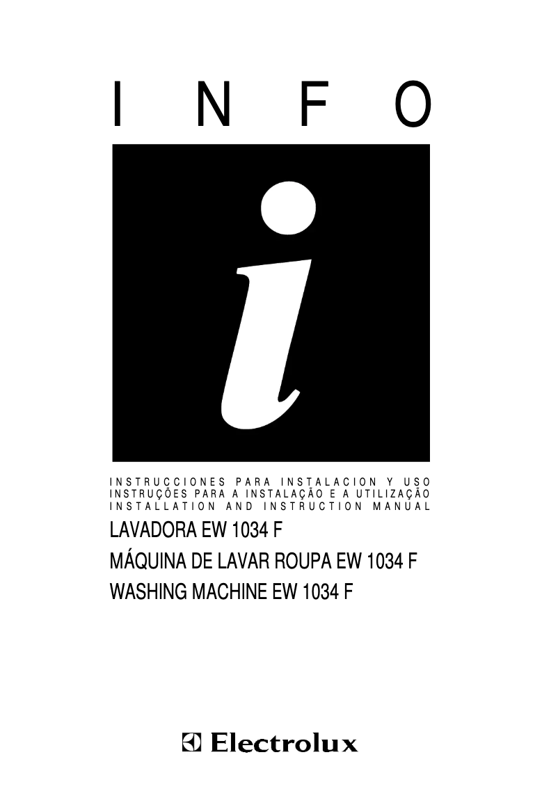 First page image of the manual for EW1034F