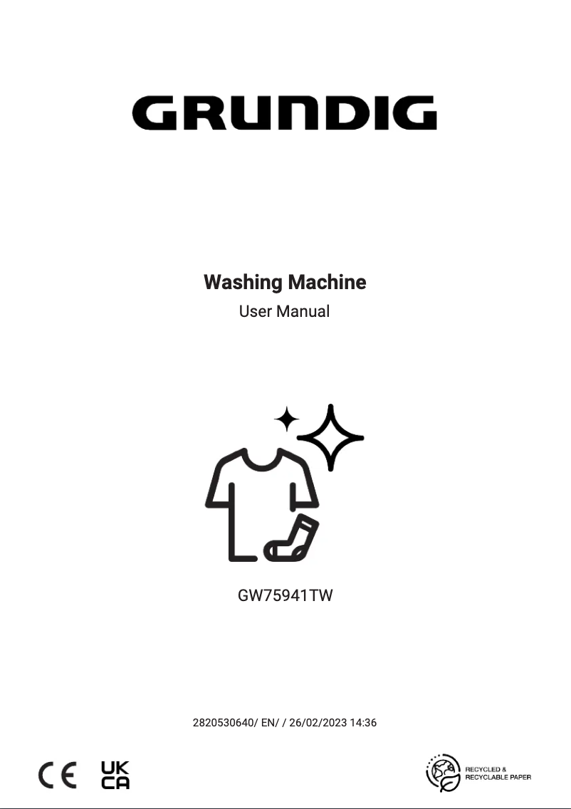 First page image of the manual for GW75941TW