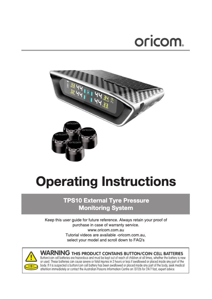 Page 1 de la notice Manuel utilisateur Oricom TPS10-6I