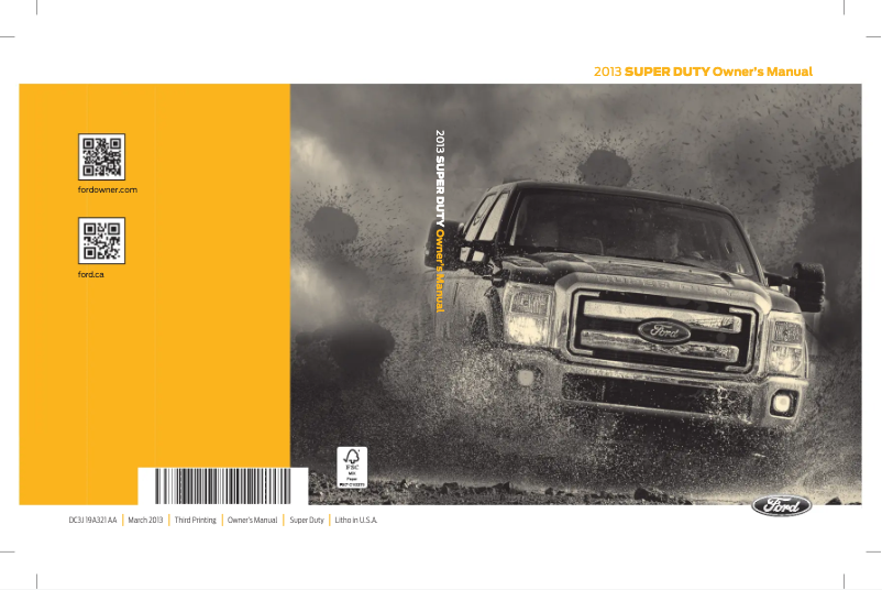 First page image of the manual for Super Duty (2013)