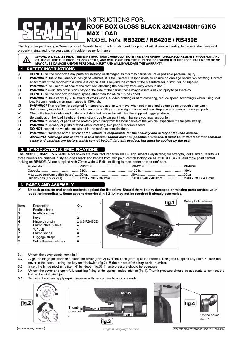 First page image of the manual for RB420E