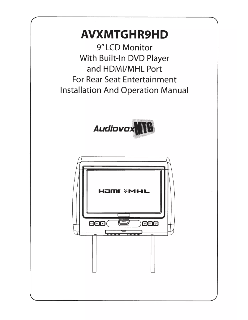 First page image of the manual for AVXMTGHR9HD