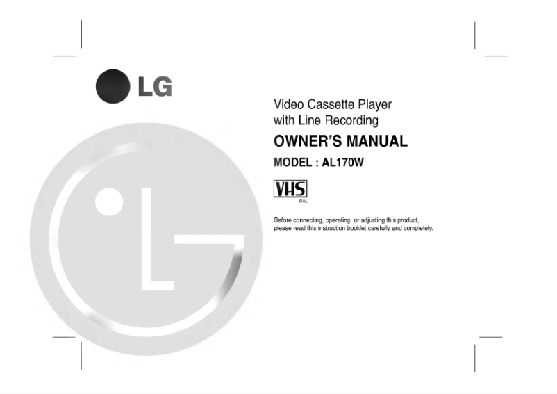 First page image of the manual for AL170W