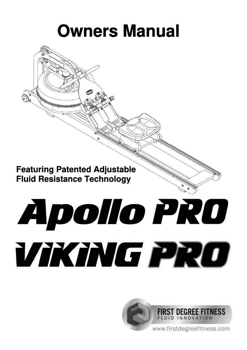 First page image of the manual for Rower Viking Pro XL