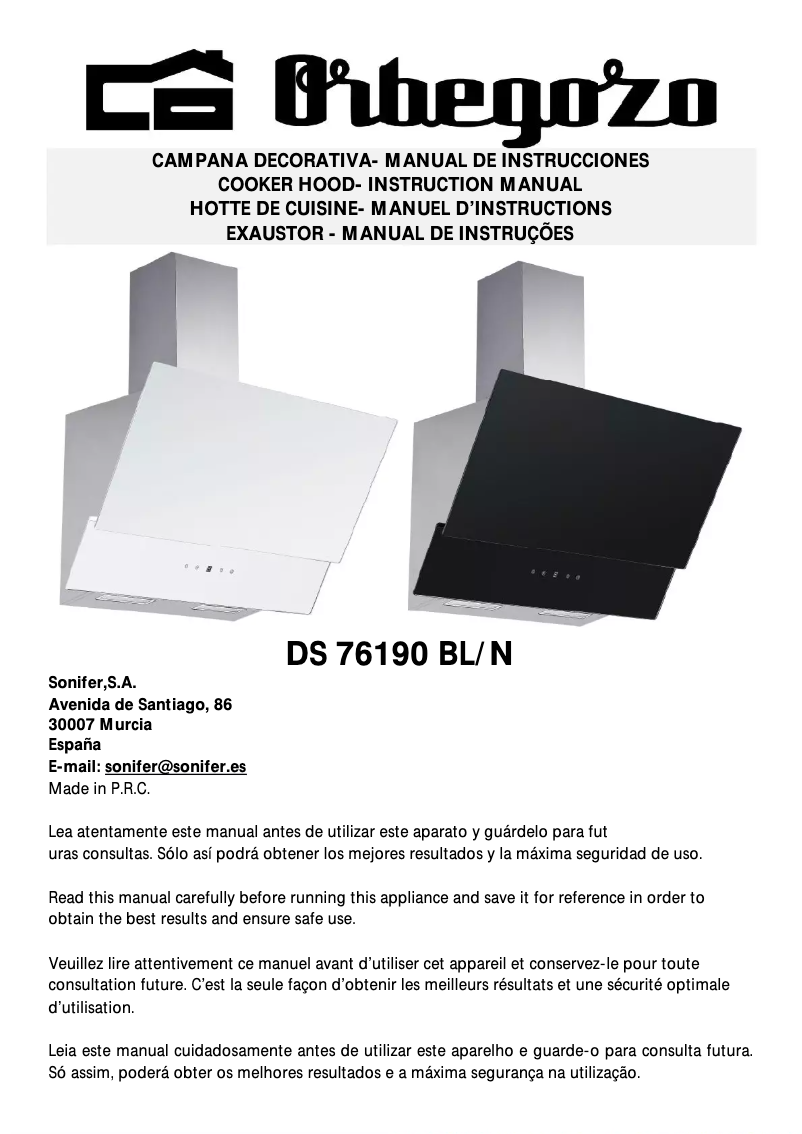 First page image of the manual for DS 76190 N