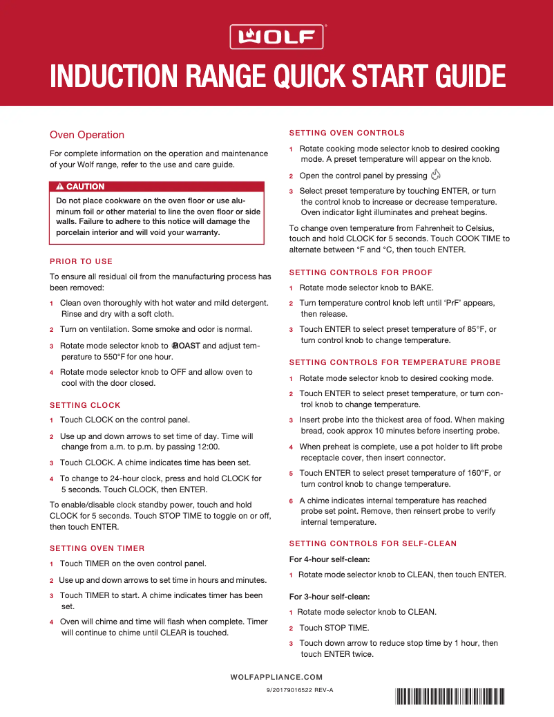 Page 1 of the manual Quick Start Guide Wolf IR365TE