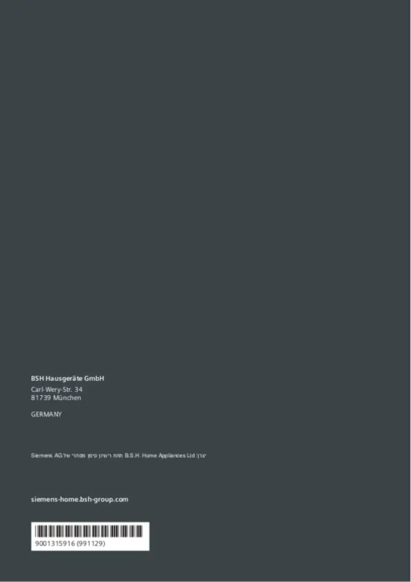 First page image of the manual for HB537GBW0Y